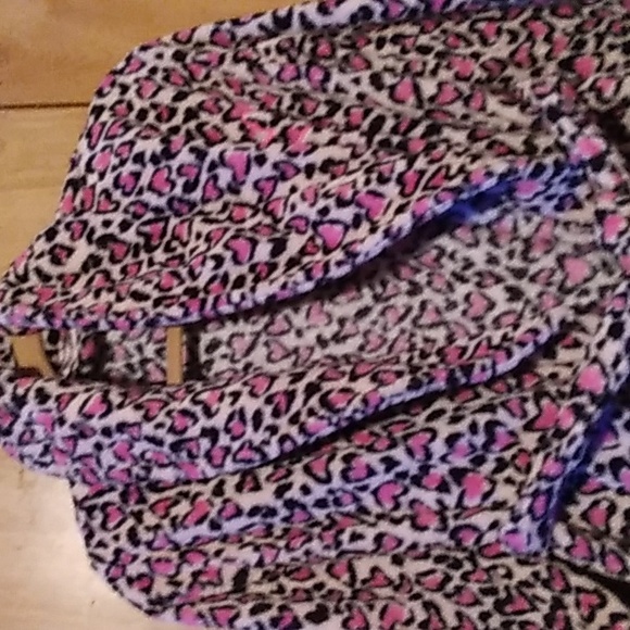 Victoria Secret PINK heart fleece robe with belt #pockets - Picture 1 of 8